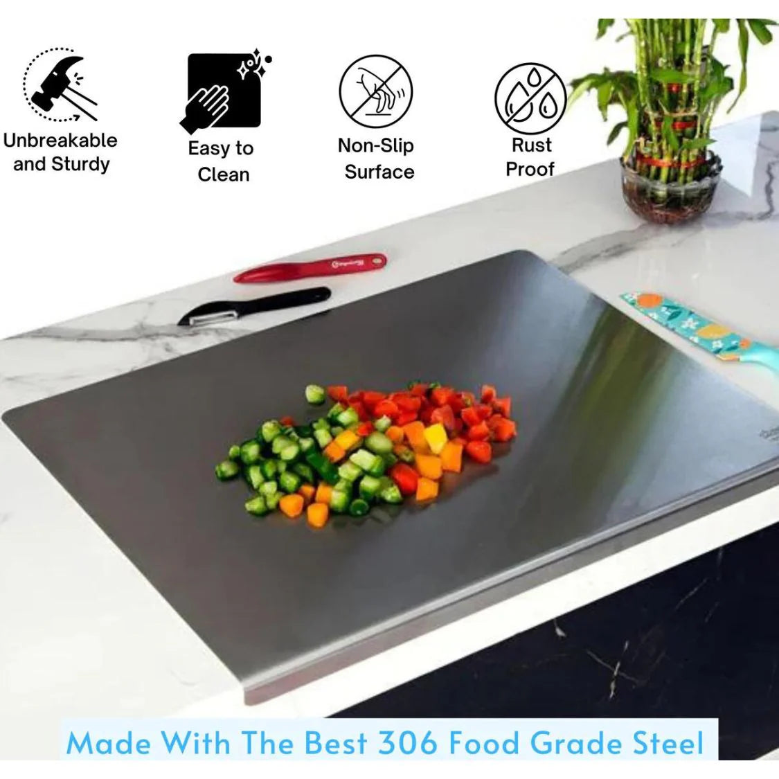 Original Stainless Steel Countertop Chopping Board ( Made with Original JSW Stainless Steel)