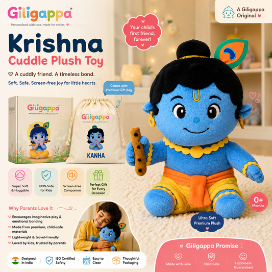 Giligappa Mantra Chanting Krishna Plush Toy | Soulful Sound Buddy for Kids