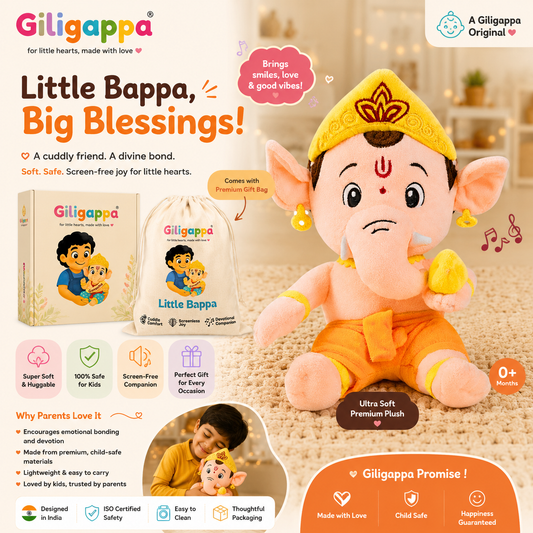 Giligappa Mantra Chanting Ganesha Plush Toy | Soulful Sound Buddy for Kids