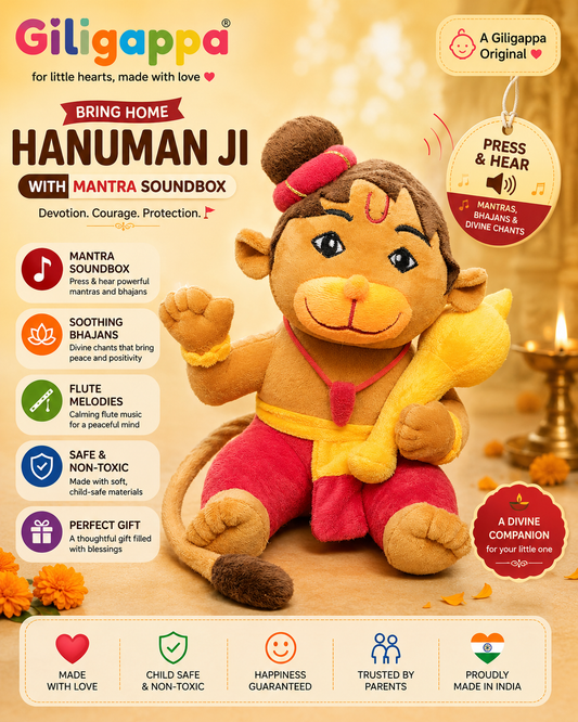Giligappa Mantra Chanting Hanuman Plush Toy | Soulful Sound Buddy for Kids
