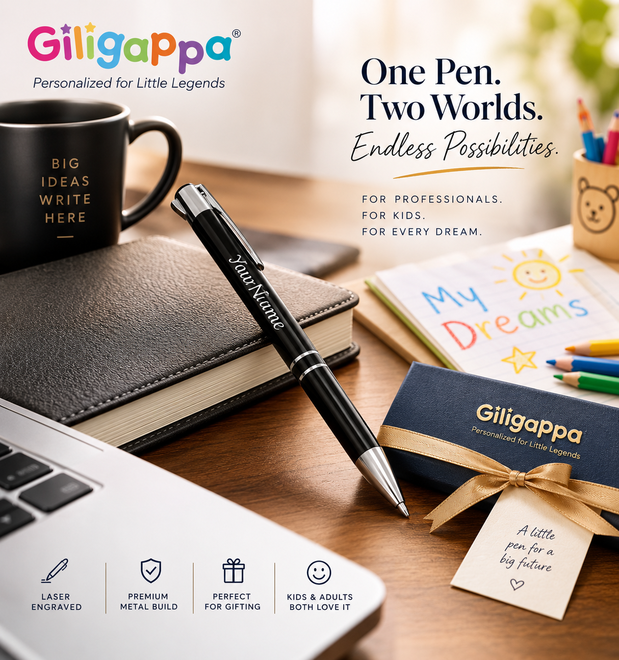 Personalised Metal Ball Pen (Ink: Blue)